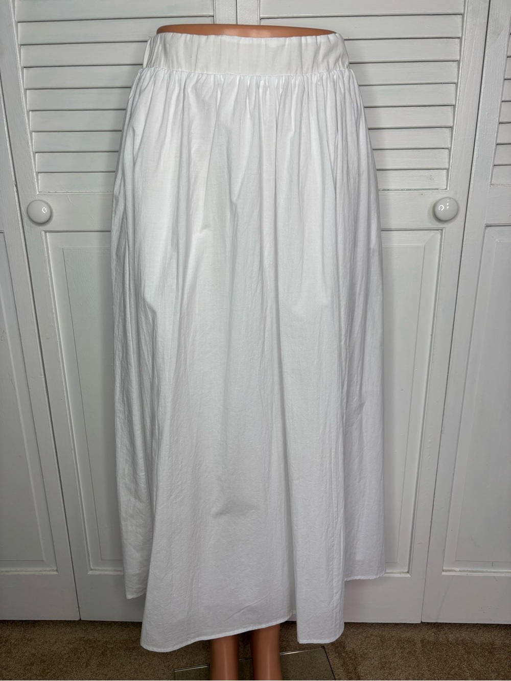 WAYF Cora White Cotton Poplin Maxi Skirt Size XS - Picture 2 of 6